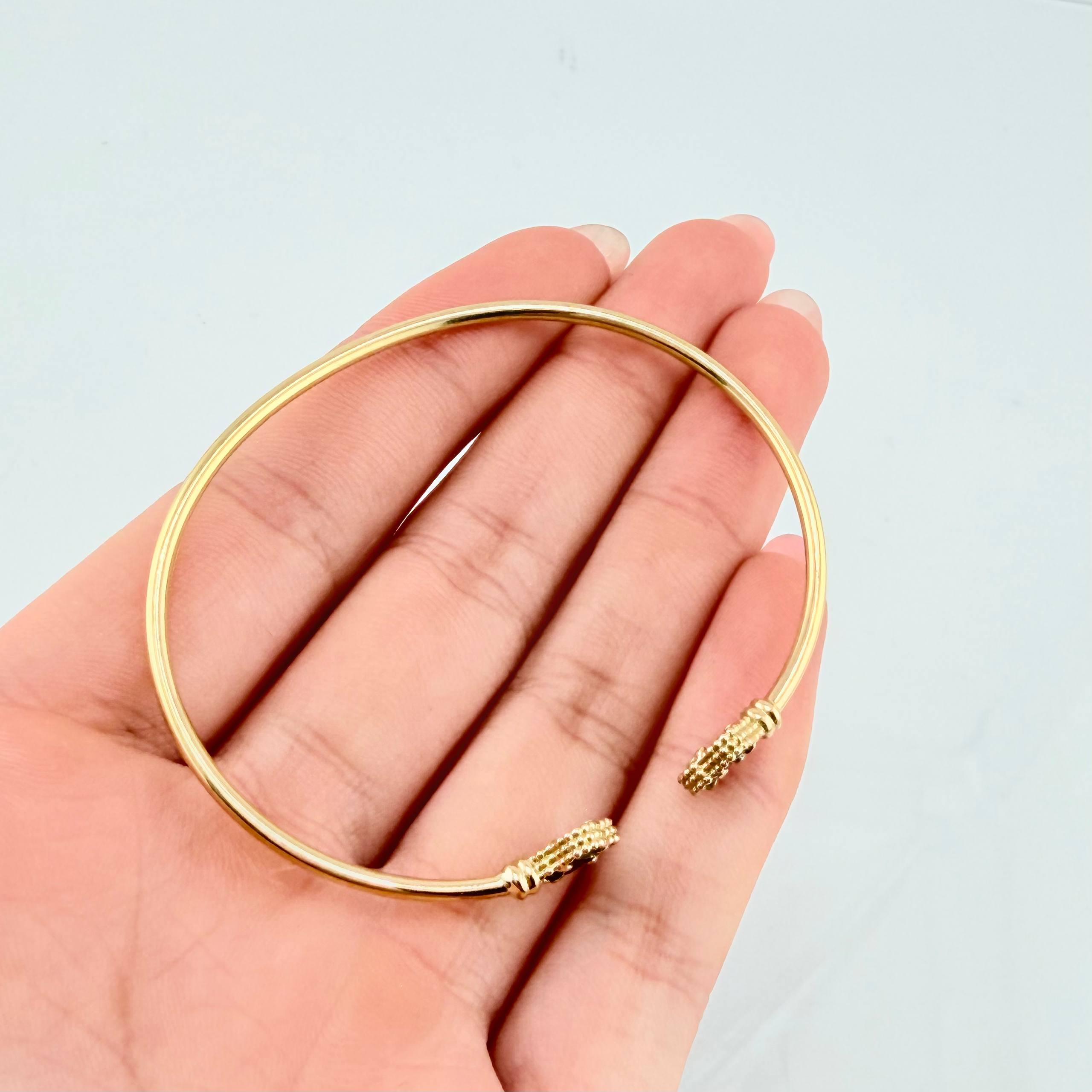 Bracelet Classic Link Heart Diamond Cut 3.55gr / 6 in / 2mm Yellow Gold Nac.Esp. 18K ©