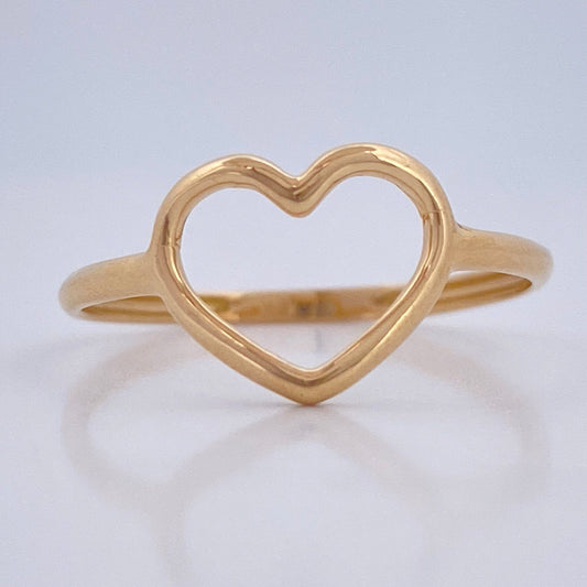 Heart Silhouette Ring 1gr / Size 5 1/2 / 18K Gold &