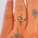 Heart Silhouette Ring 1gr / Size 5 1/2 / 18K Gold &
