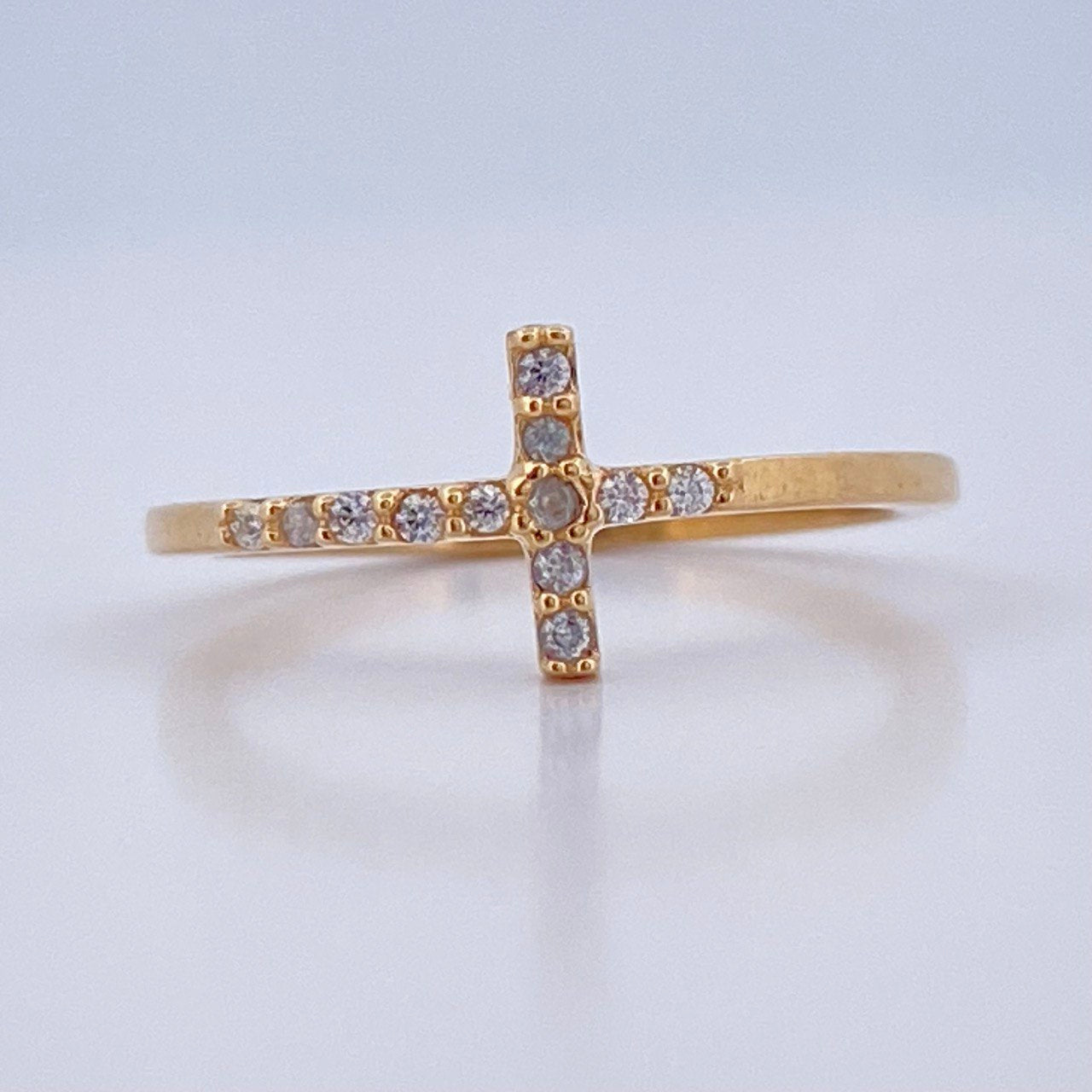 Anillo Cruz 1.5gr / T5 1/2 / Oro Amarillo 18K &