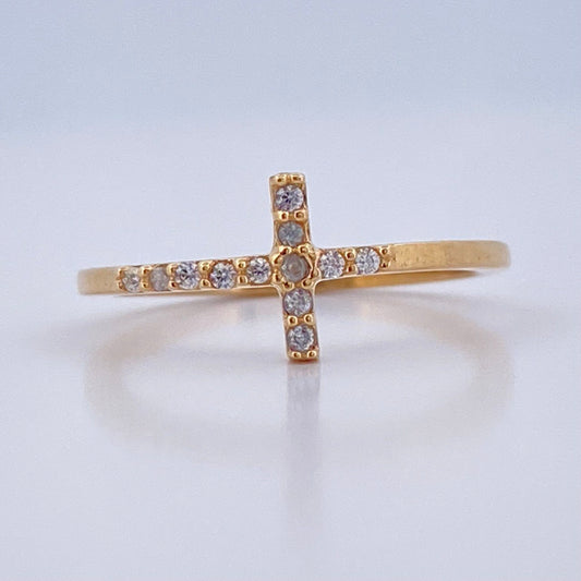 Anillo Cruz 1.5gr / T5 1/2 / Oro Amarillo 18K &