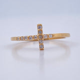 Anillo Cruz 1.5gr / T5 1/2 / Oro Amarillo 18K &