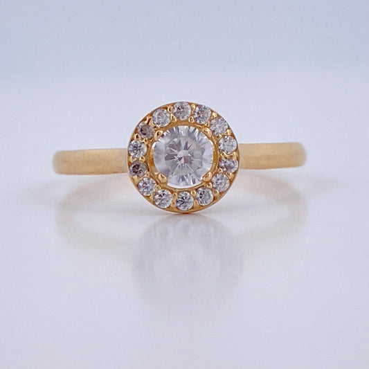 Anillo Halo Churumbela Circulo 1.65gr / T6 1/2 / Oro Amarillo 18K &