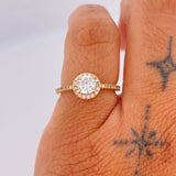 Anillo Halo Churumbela Circulo 2.05gr / T5 / Oro Amarillo 18K &