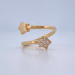 Star Hug Ring 3.15gr / Size 6 / 18K Yellow Gold &