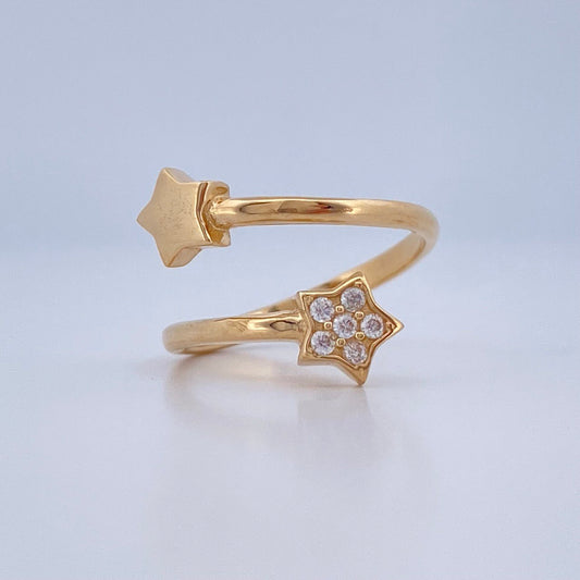 Star Hug Ring 3.15gr / Size 6 / 18K Yellow Gold &