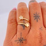 Star Hug Ring 3.15gr / Size 6 / 18K Yellow Gold &