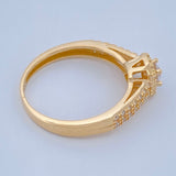 Anillo Halo Cuadrado 2.5gr / T6 1/2 / Oro Amarillo 18K &