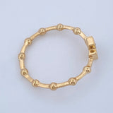 Anillo Cruz Bolas 2.1gr / T8 / Oro Amarillo 18K &
