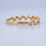 Anillo Hojas Intercaladas 1.45gr / T6 3/4 / Oro Amarillo 18K %
