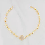 Military Style Bracelet Clover 3.55g / 7 1/2 in / 4mm Yellow Gold 18K