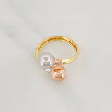 You and Me Ring 2.3g / T7 3/4 Three-Tone Gold 18K