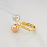 You and Me Ring 2.3g / T7 3/4 Three-Tone Gold 18K