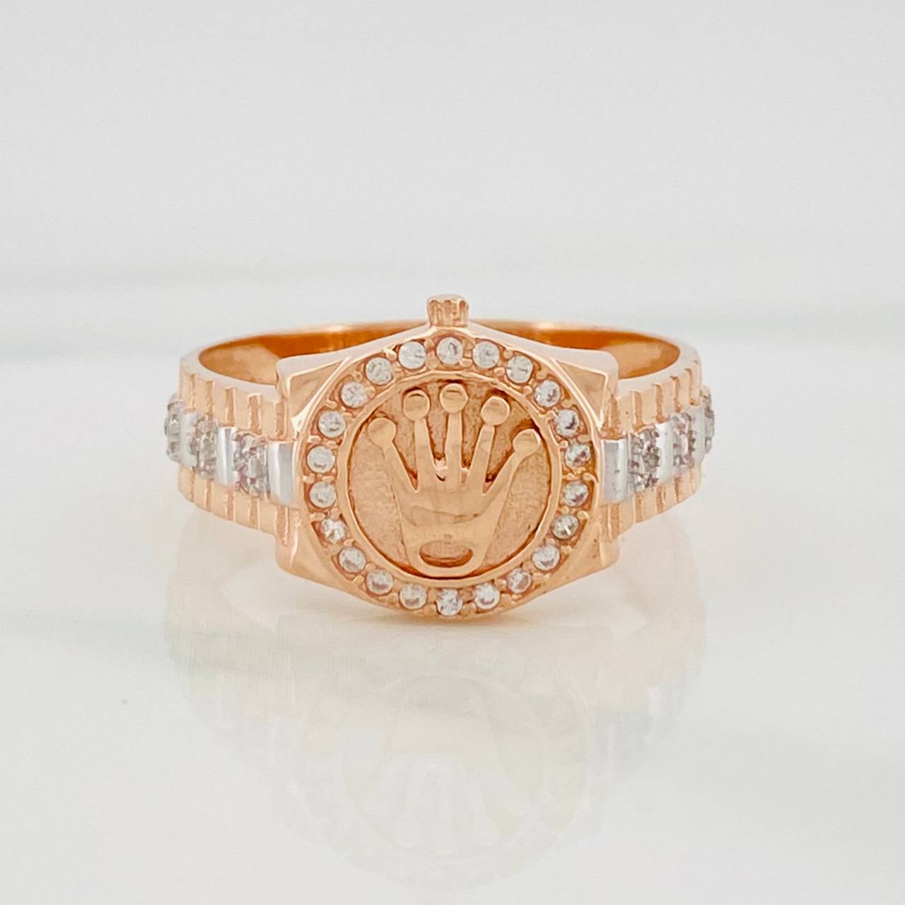Crown Strap Ring 4.45g / T9 1/4 Two-Tone White Rose Gold 18K