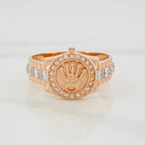 Crown Strap Ring 4.45g / T9 1/4 Two-Tone White Rose Gold 18K