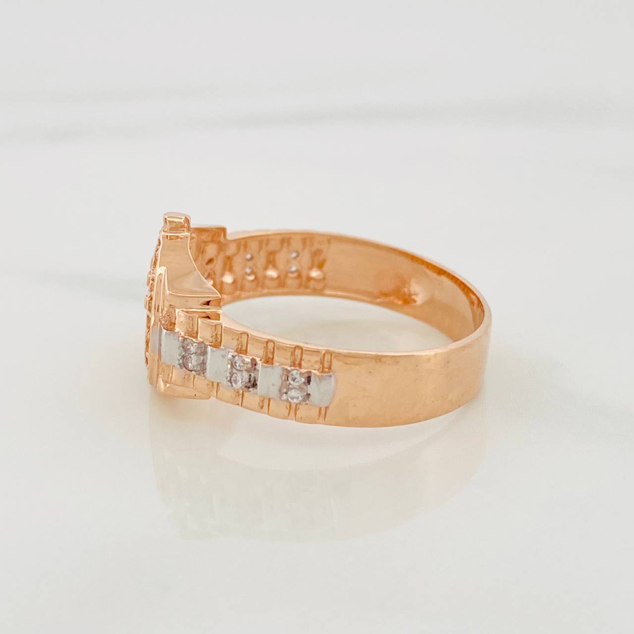 Crown Strap Ring 4.45g / T9 1/4 Two-Tone White Rose Gold 18K