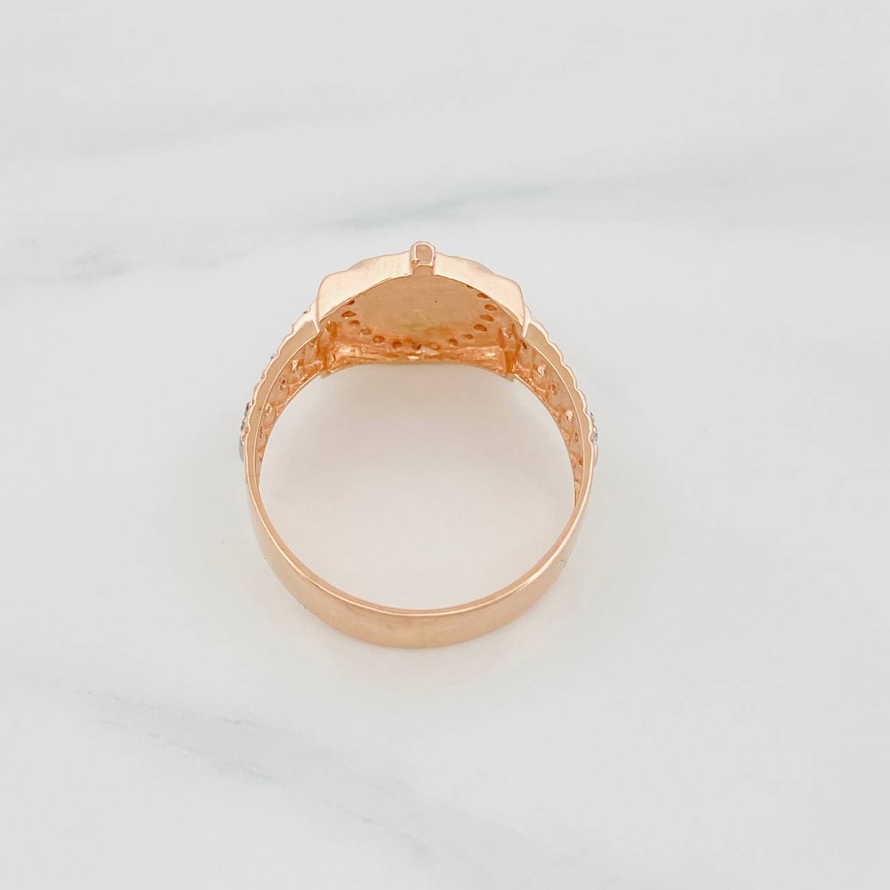 Crown Strap Ring 4.45g / T9 1/4 Two-Tone White Rose Gold 18K