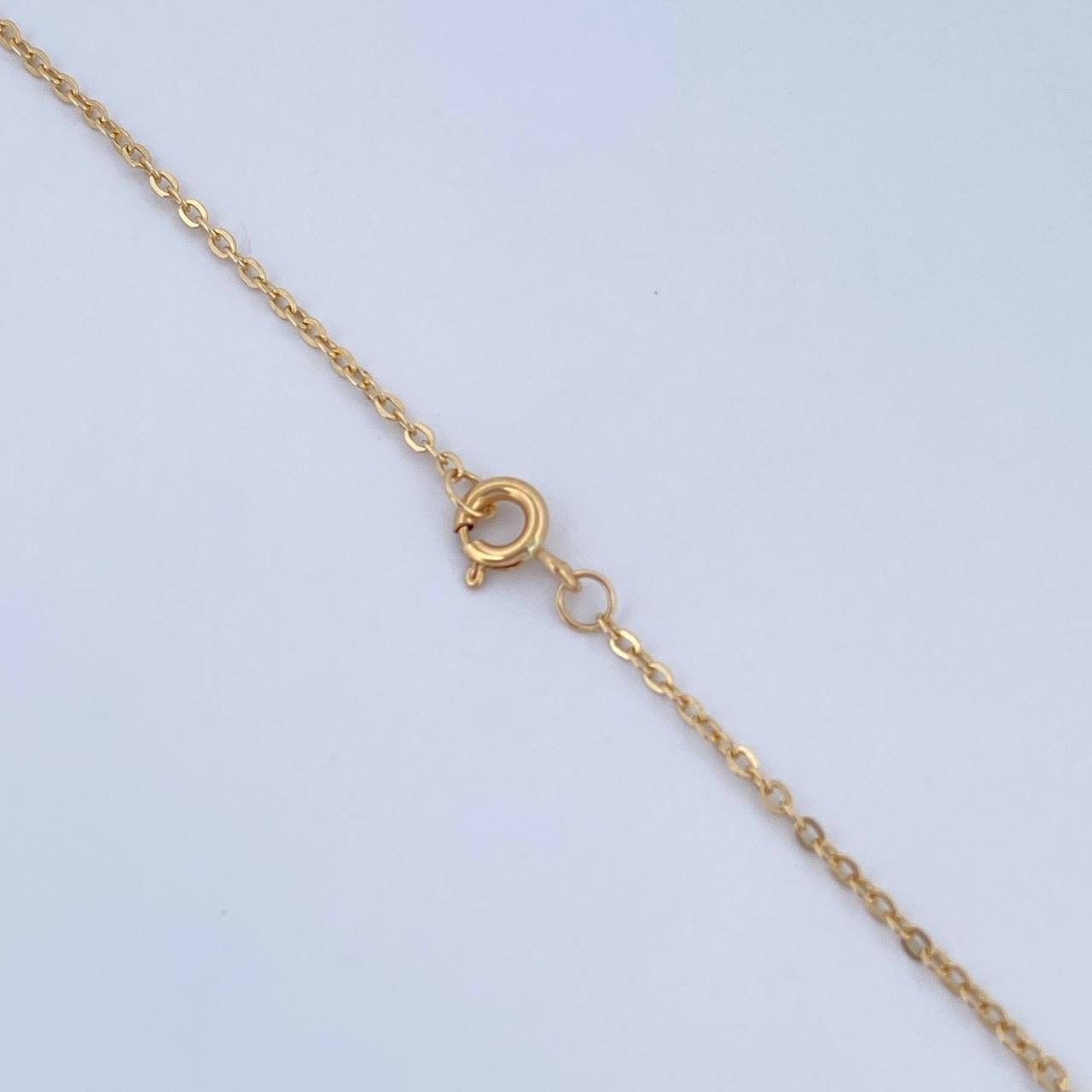Cadena Aro Seguido Trebol 2.15gr / 42.3cm / 1.1mm Diamantada Oro Amarillo 18K &