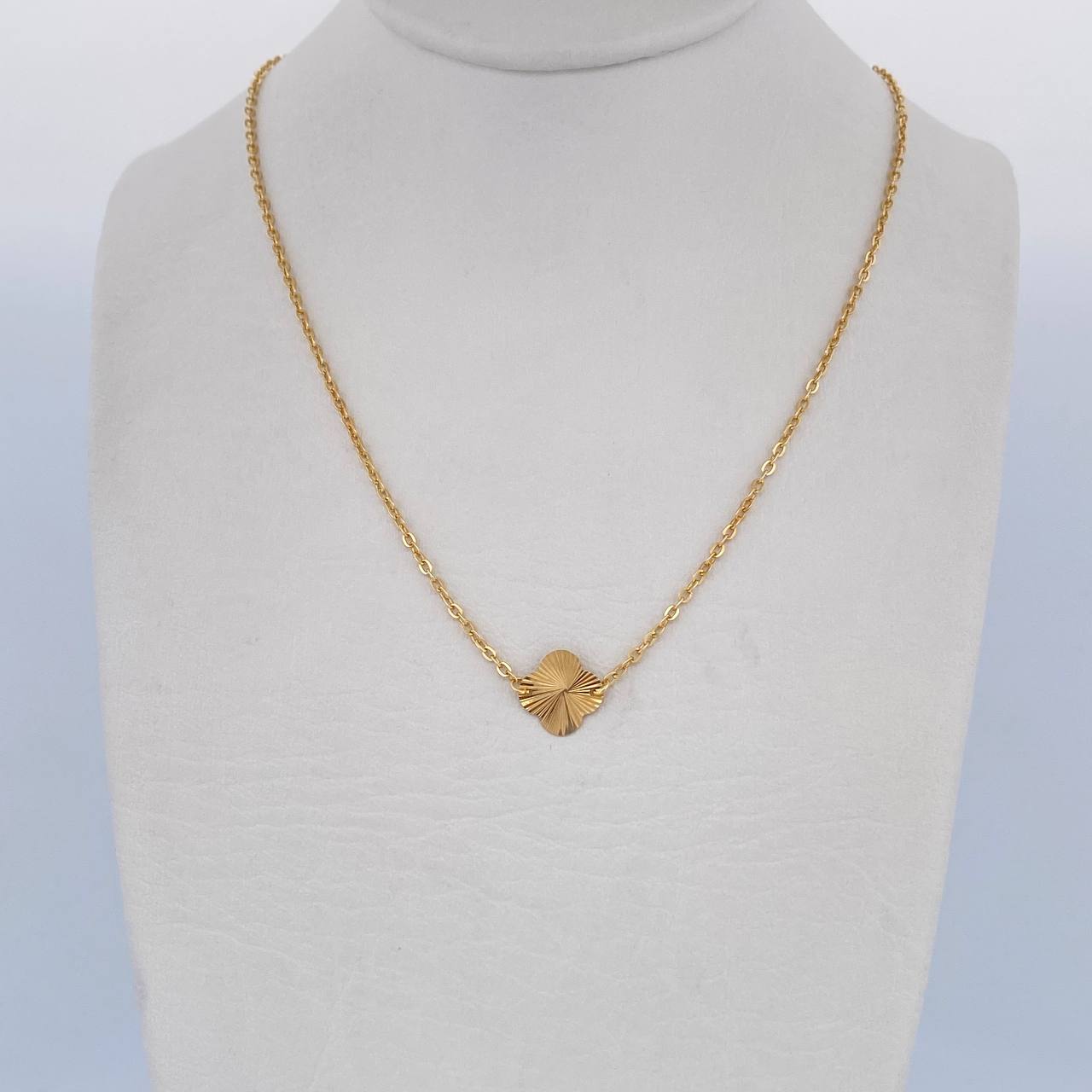 Cadena Aro Seguido Trebol 2.2gr / 42.5cm / 1.3mm Diamantada Oro Amarillo 18K &