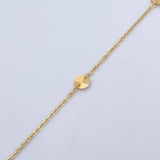 Ankle bracelet Classic Link Circles 1.75gr / 25.5cm / 1.1mm Diamond Cut 18K Yellow Gold &