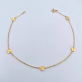 Ankle bracelet Classic Link Circles 1.75gr / 25.5cm / 1.1mm Diamond Cut 18K Yellow Gold &