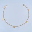 Ankle bracelet Classic Link Circles 1.9gr / 25.1cm / 1.1mm Diamond Cut 18K Yellow Gold &