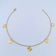 Ankle bracelet Classic Link Circles Clover 2.15gr / 25.4cm / 1.1mm Diamond Cut 18K Yellow Gold &