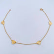 Ankle bracelet Classic Link Hearts 1.8gr / 25cm / 1.1mm Diamond Cut 18K Yellow Gold &
