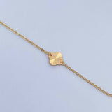 Ankle bracelet Classic Link Clovers 1.95gr / 25cm / 1.1mm Diamond Cut 18K Yellow Gold &