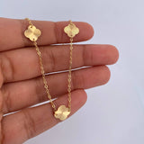 Ankle bracelet Classic Link Clovers 1.9gr / 25cm / 1.1mm Diamond Cut 18K Yellow Gold &