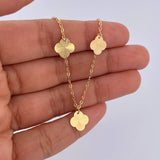 Ankle bracelet Classic Link Clovers 2.3gr / 25.3cm / 1.1mm Diamond Cut 18K Yellow Gold &