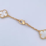 Paperclip Chain Clover 27.1gr / 60cm / 1.9mm White Mother-of-Pearl 18K Yellow Gold $