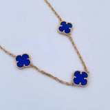 Paperclip Chain Clover  27.05gr / 59.7cm / 1.9mm Lapis Lazuli 18K Yellow Gold $