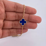 Paperclip Chain Clover  27.05gr / 59.7cm / 1.9mm Lapis Lazuli 18K Yellow Gold $