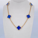 Paperclip Chain Clover  27.05gr / 59.7cm / 1.9mm Lapis Lazuli 18K Yellow Gold $