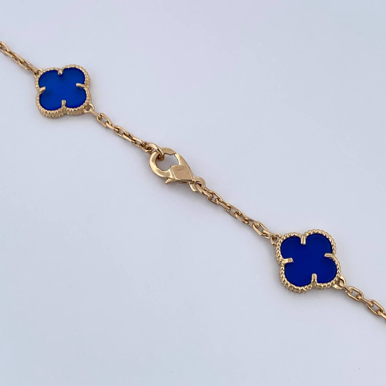 Paperclip Chain Clover  27.05gr / 59.7cm / 1.9mm Lapis Lazuli 18K Yellow Gold $