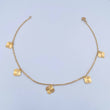 Ankle bracelet Classic Link Clovers 2.3gr / 25.3cm / 1.1mm Diamond Cut 18K Yellow Gold &