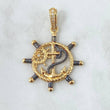 Dije Timon Ancla 5.95gr / 4.7cm / Circones Blancos negros Oro Amarillo 18K ©