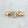 Herraje Pumas En Aro 12.8gr / 5cm / Circones Blancos Oro Amarillo 18K ©