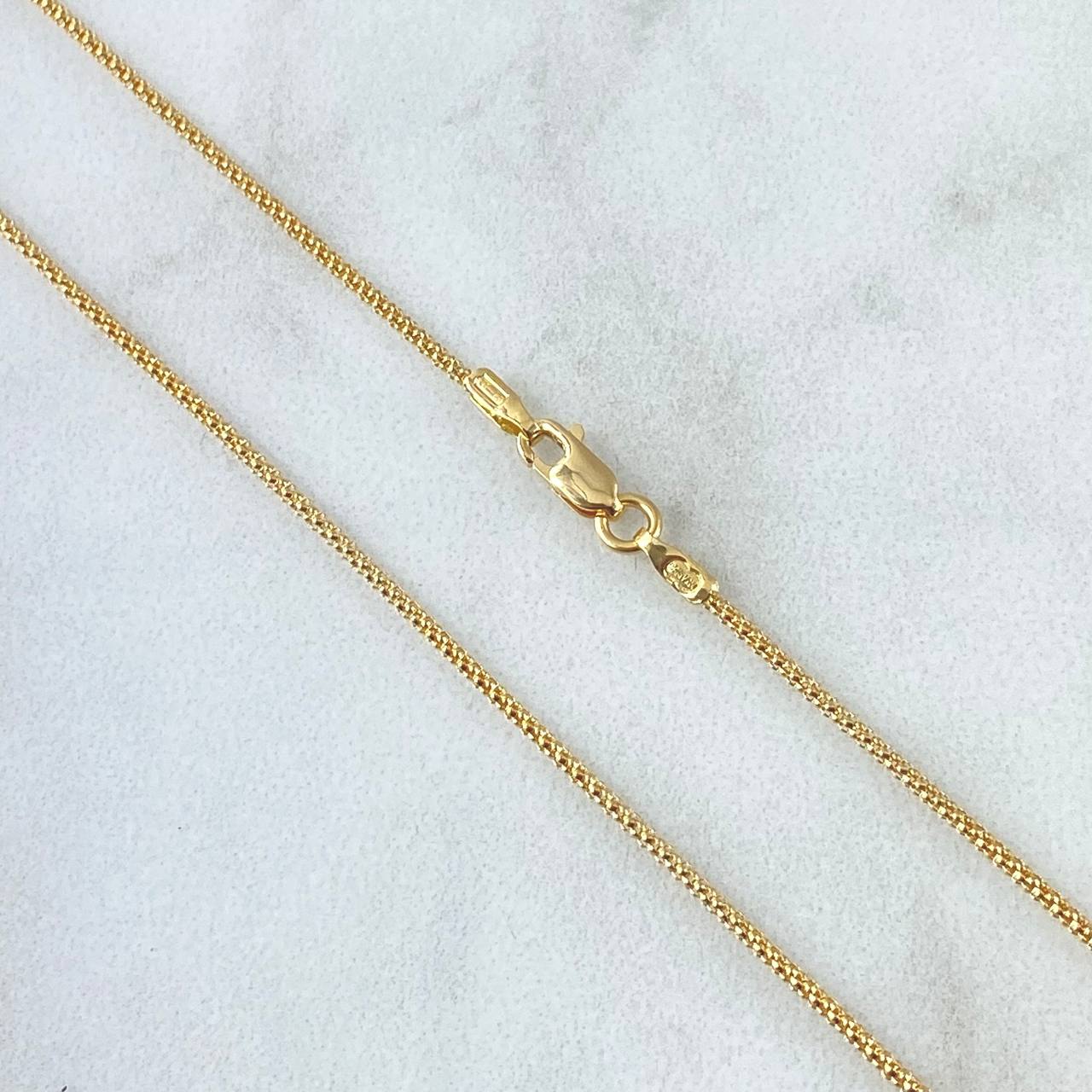 Russian Barrel Chain 1.75gr / 45cm / 1mm Diamond Cut Yellow Gold +3 18K *