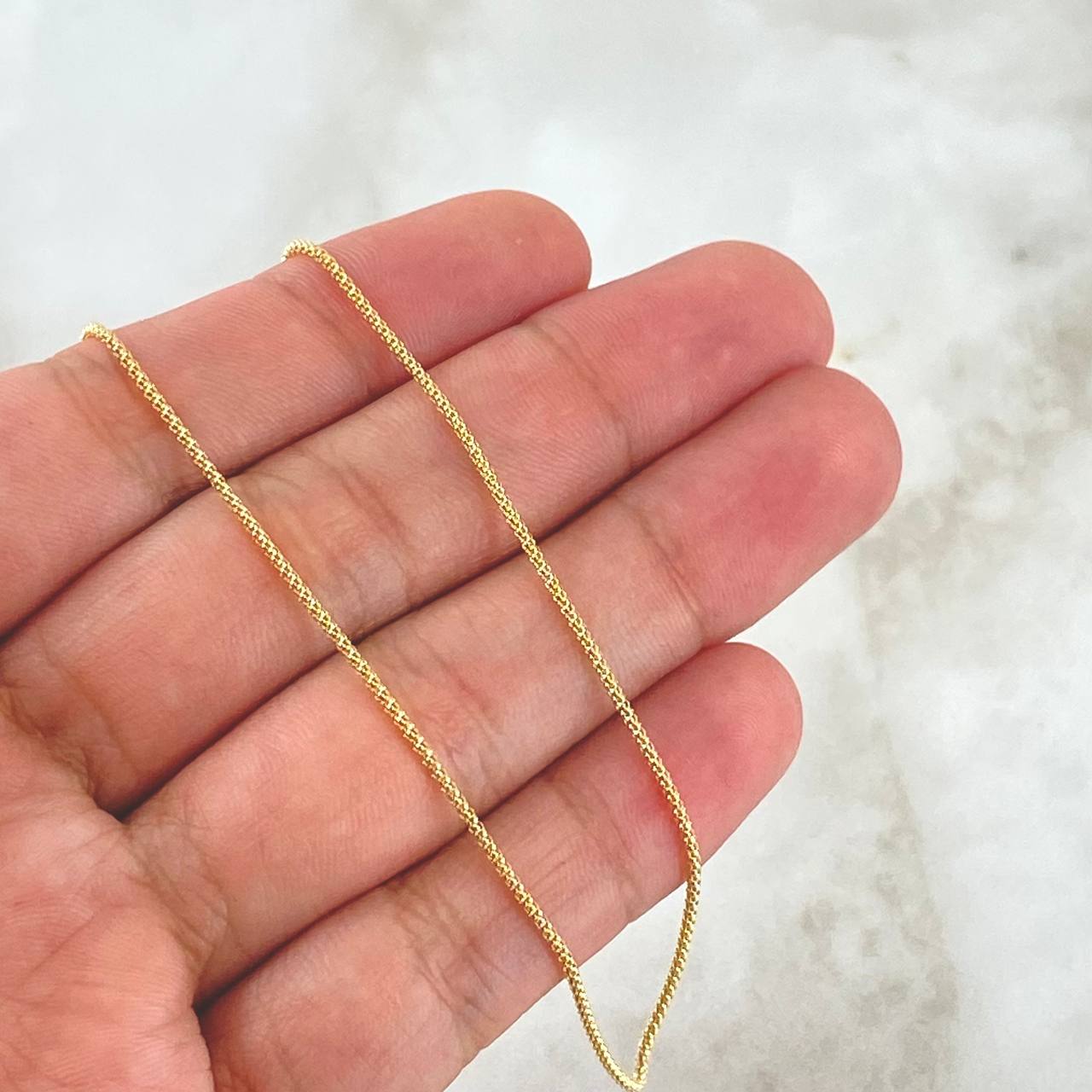 Russian Barrel Chain 1.75gr / 45cm / 1mm Yellow Gold +3 18K ©