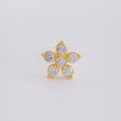 Five-Petal Flower Piercing 0.6g / 1/2 in 18K Yellow Gold