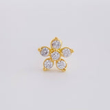 Piercing Flor Cinco Petalos 0.6g / 1/2 in Oro Amarillo 18K