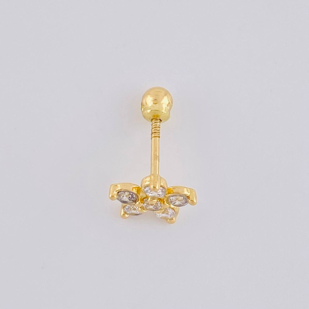 Piercing Flor Cinco Petalos 0.6g / 1/2 in Oro Amarillo 18K