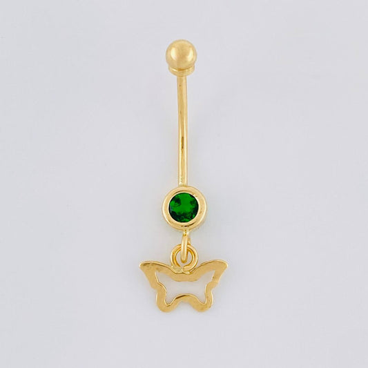 Butterfly Silhouette Pendant Piercing 0.6g / 1 in 18K Yellow Gold