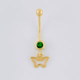 Piercing Mariposa Silueta Colgante 0.6g / 1 in Oro Amarillo 18K