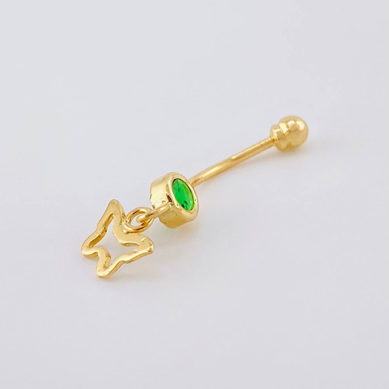 Piercing Mariposa Silueta Colgante 0.6g / 1 in Oro Amarillo 18K