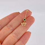 Piercing Mariposa Silueta Colgante 0.6g / 1 in Oro Amarillo 18K
