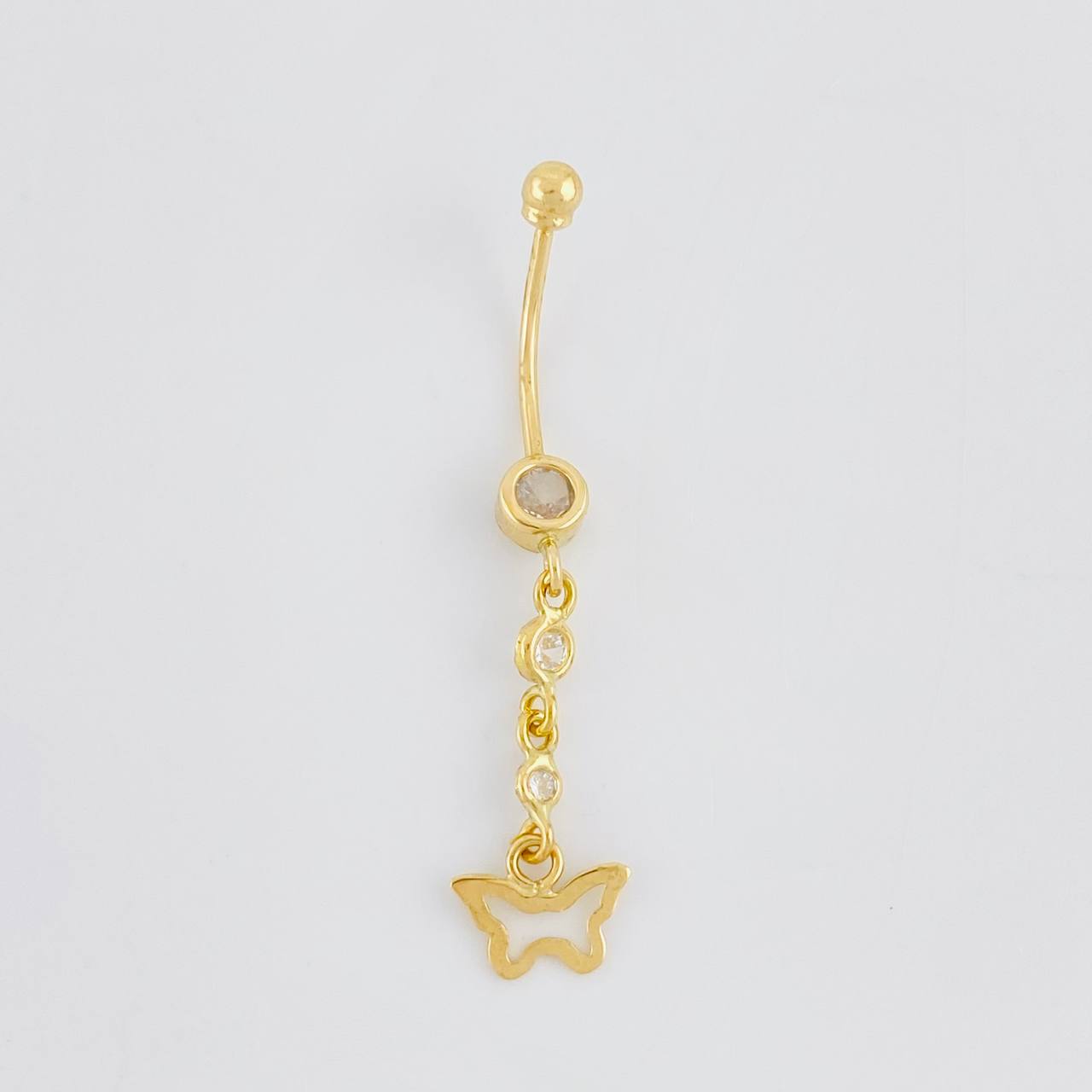 Butterfly Silhouette Pendant Piercing 0.9g / 1 1/2 in 18K Yellow Gold