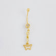 Piercing Mariposa Silueta Colgante 0.95g / 1 1/2 in Oro Amarillo 18K